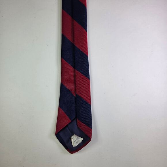 Vintage Dayton's For Men Repp Tie Polo Club Equestrian Navy Red Stripes 4" Wide - Picture 5 of 8
